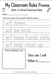 Classroom rules promise tracing sheet