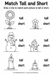 Tall and short visual comparison math worksheet