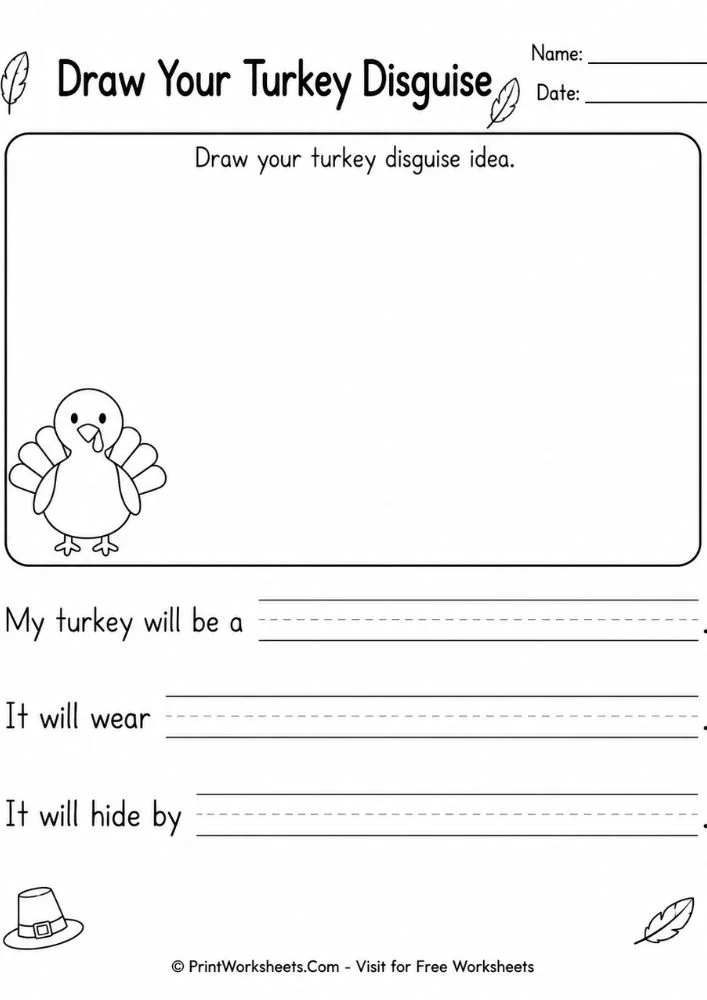 disguise-a-turkey-template-printable-page-2 Draw your turkey disguise worksheet