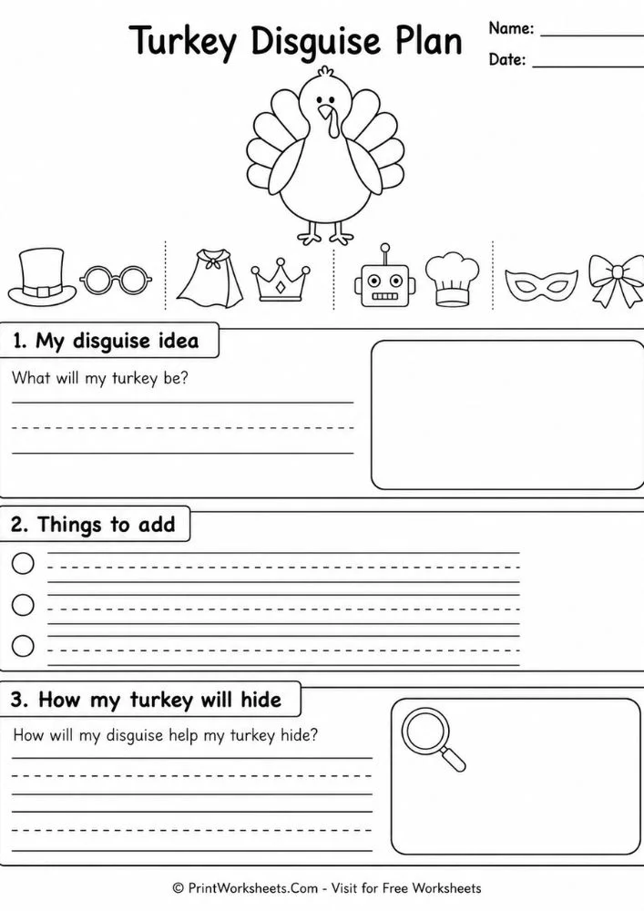 disguise-a-turkey-template-printable-page-3 Turkey disguise project planning sheet
