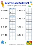 Rewrite vertical double digit subtraction without regrouping math