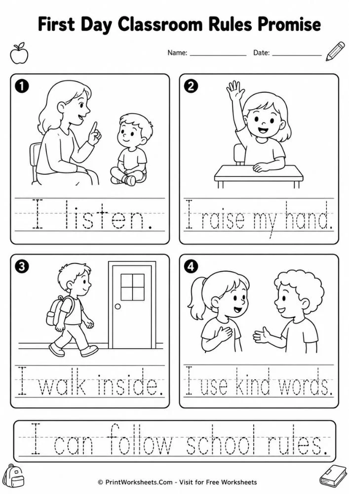 First day feelings drawing page