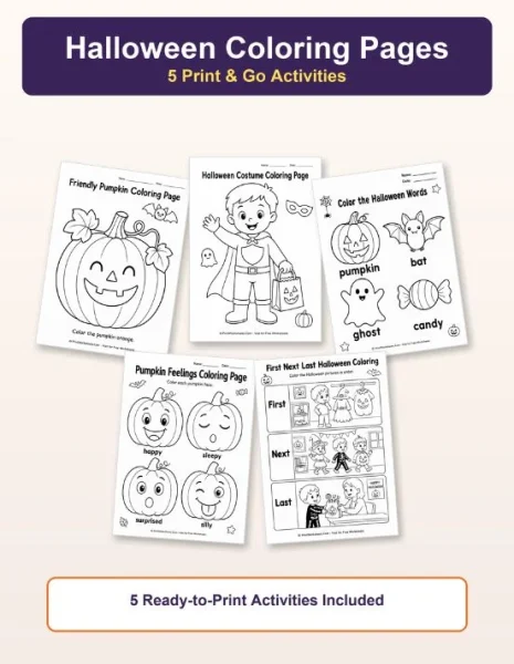 5 Free Printable Halloween Coloring Pages (Spooky PDF)