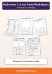 Halloween cut and paste worksheets