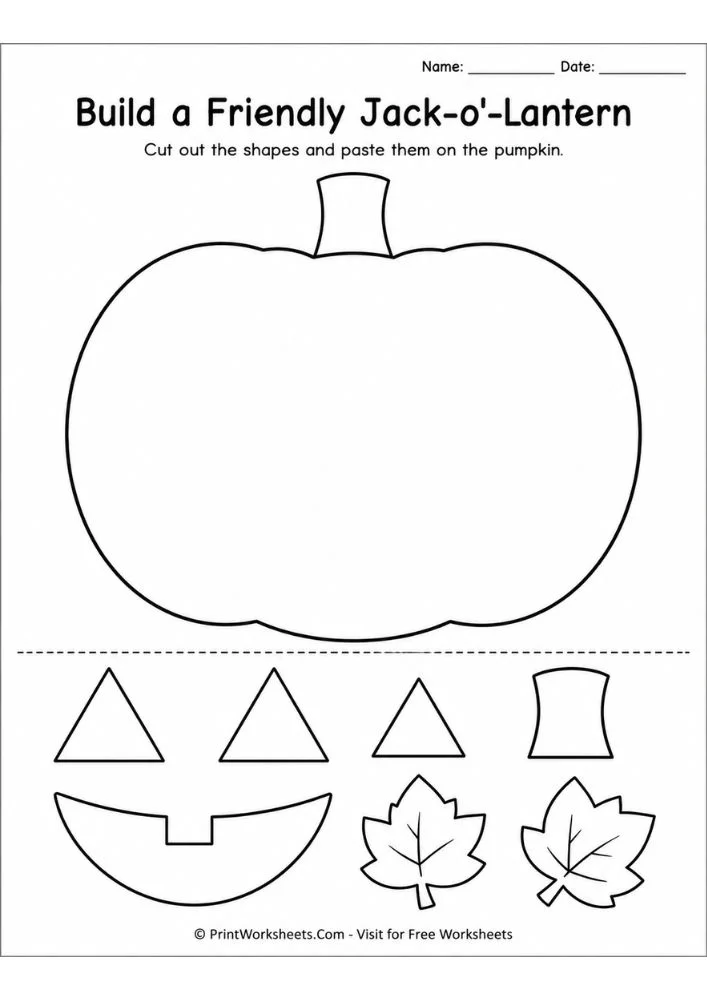 halloween-cut-and-paste-worksheets-page-2 Build friendly jack o lantern