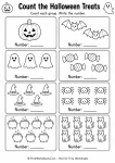Count the halloween treats worksheet