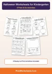 Kindergarten halloween worksheets printable pack