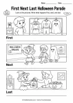 Halloween parade sequence sorting worksheet
