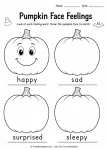 Pumpkin face feelings drawing page