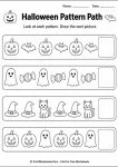Halloween pattern path drawing worksheet