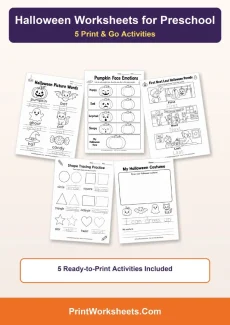 Halloween Worksheets Worksheet - Free Printable Halloween Worksheets for Preschool (PDF) | Free Printable