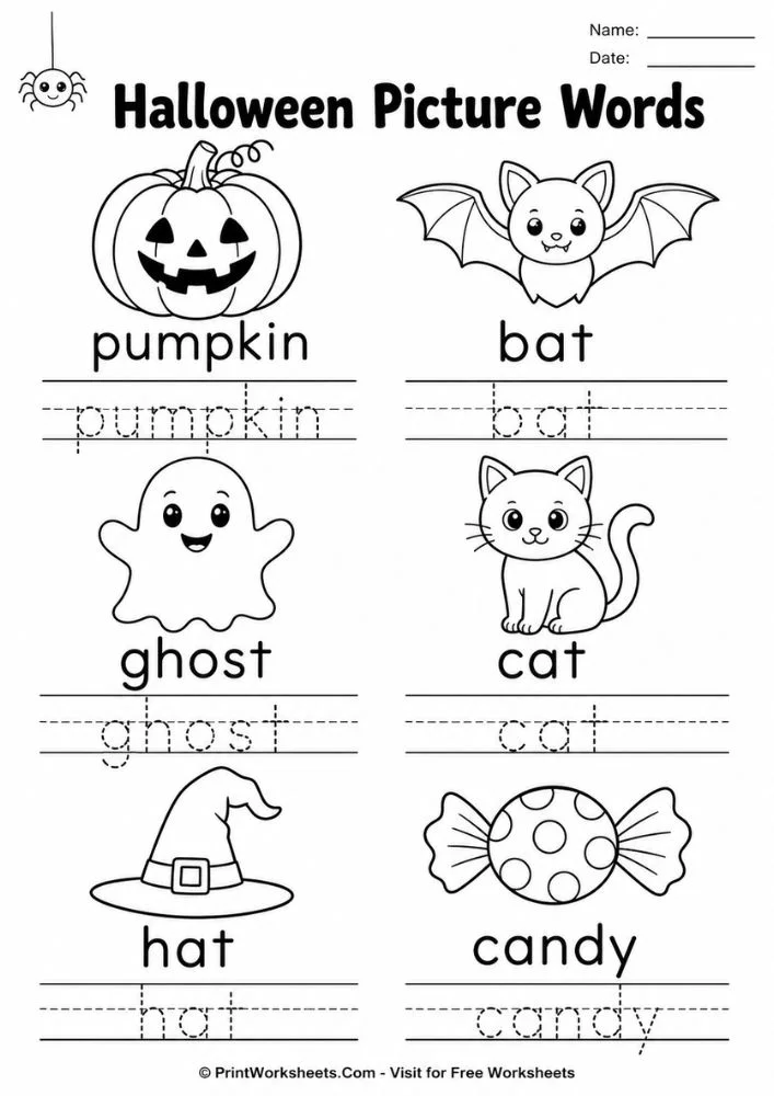 halloween-worksheets-for-preschool-page-1 Halloween picture words tracing preschool