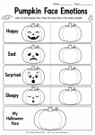 Pumpkin face emotions drawing worksheet