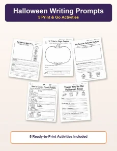 Halloween Worksheets Worksheet - 5 Free Printable Halloween Writing Prompts (PDF Pack) | Free Printable