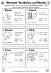 Identifying nouns and verbs worksheets grammar vocabulary meaning