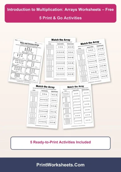 Free Introduction to Multiplication Arrays Worksheets