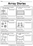 Array stories multiplication word problems worksheet