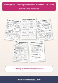Counting Worksheets Worksheet - Free Kindergarten Counting Worksheets 1-10 PDF Pack | Free Printable