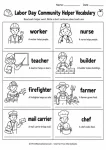 Community helper vocabulary sentence worksheet