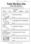 Tools workers use matching worksheet