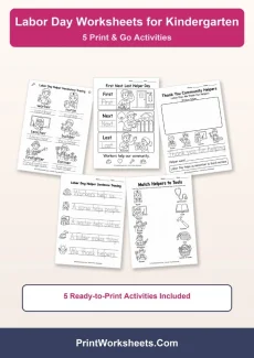 Labor Day Worksheets Worksheet - 5 Free Printable Labor Day Worksheets for Kindergarten | Free Printable