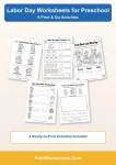 Preschool labor day worksheets pack