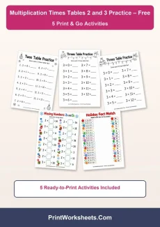 Multiplication Worksheets Worksheet - 2 and 3 Times Table Worksheets PDF for 3rd Grade | Free Printable