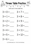3 times table worksheets multiplication practice