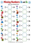 Missing factor multiplication worksheets 2s and 3s