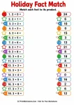 Multiplication fact matching worksheets for 3rd grade