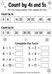 Skip counting 4 and 5 times table worksheets