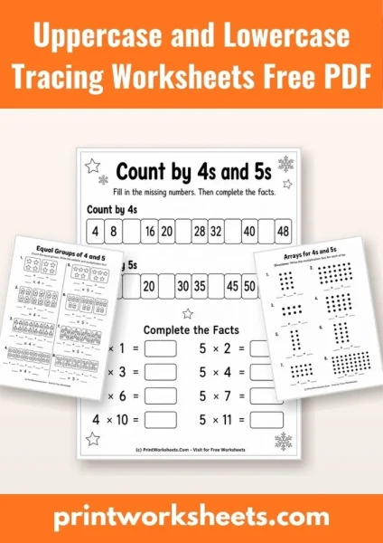 4 and 5 Times Table Worksheets PDF for 3rd Grade