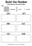 Draw base ten blocks math worksheet