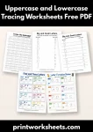 Free printable uppercase and lowercase tracing worksheets pack