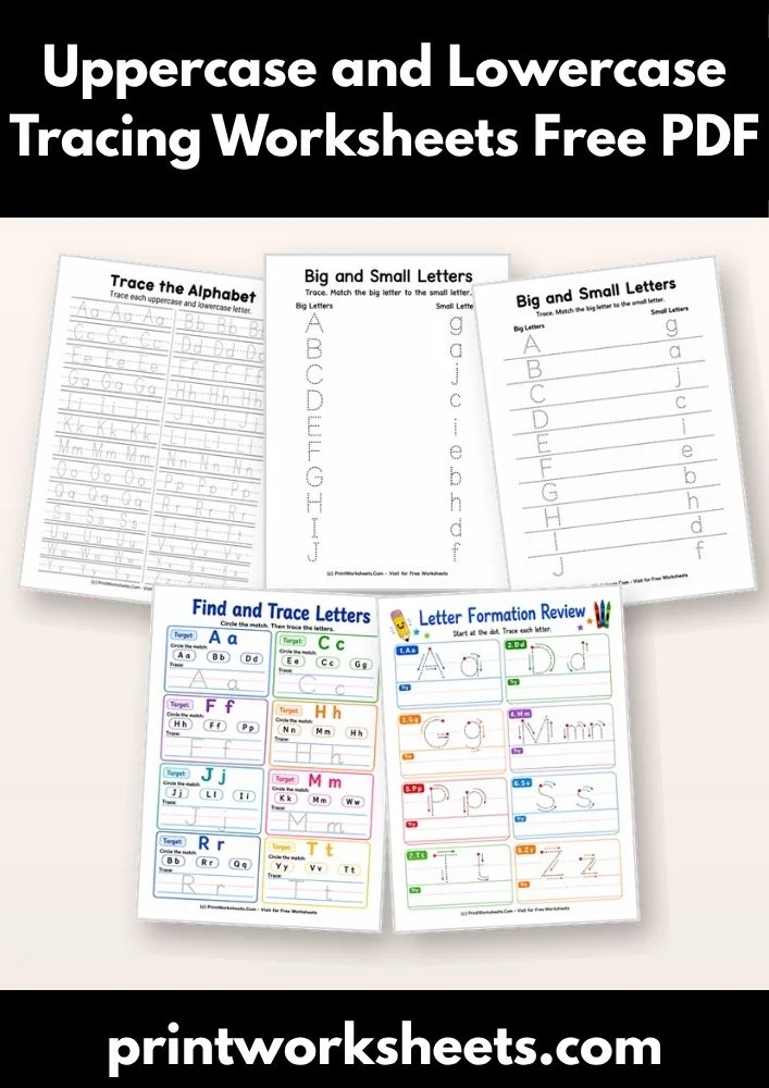 Writing Worksheets Worksheet - Uppercase and Lowercase Tracing Worksheets Free PDF | Free Printable