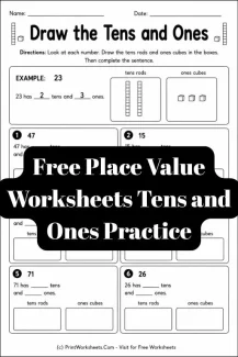 Place Value Worksheets Worksheet - Free Place Value Worksheets Tens and Ones Practice | Free Printable