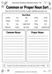 Proper nouns worksheets capitalization practice common noun sort