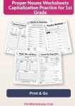 Proper Nouns Worksheets Capitalization Practice for 1st Grade