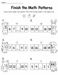 Finish the math patterns addition worksheet