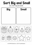 Cut and paste sorting big and small worksheet pdf
