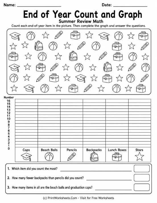 Summer math story problems grade 1