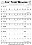 Single digit addition worksheets up to 20 number line
