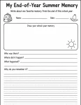 End of year summer memory writing prompt