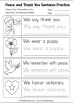Peace thank you sentence practice