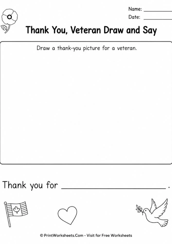 veterans-day-remembrance-day-worksheets-for-preschool-page-2 Thank you veteran draw Canada