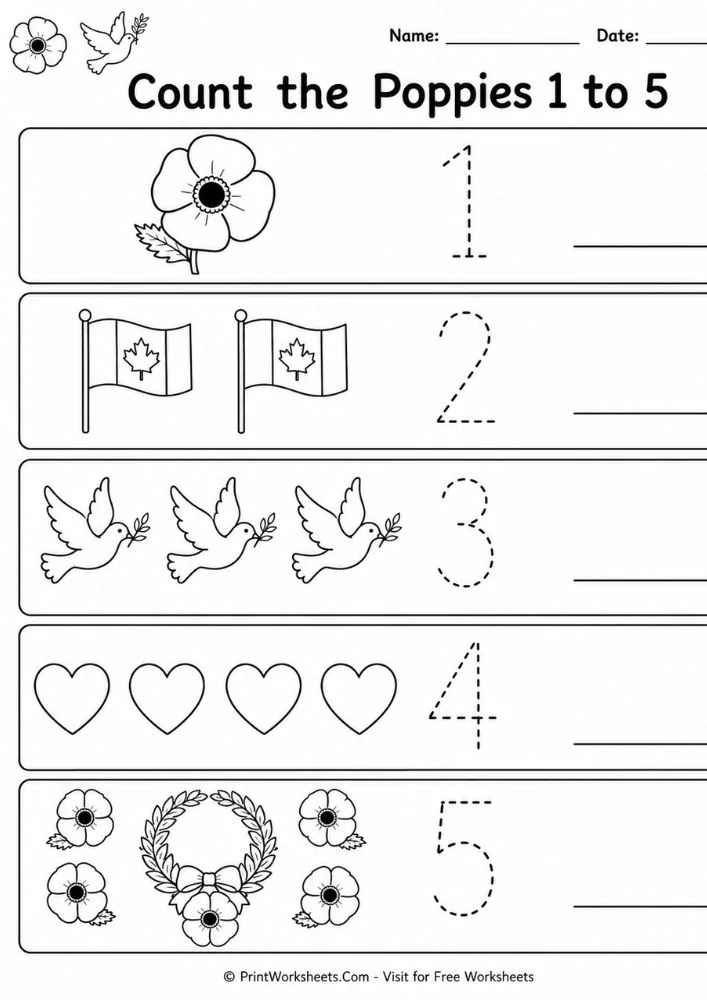 veterans-day-remembrance-day-worksheets-for-preschool-page-5 Free Veterans Day Remembrance Day Worksheets for Preschool - Worksheet Image