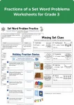 Fractions of a Set Word Problems Worksheets for Grade 3