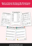 Back to school all about me worksheets for kindergarten to grade 2
