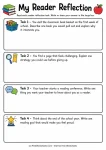 Back to school reader reflection worksheet with four writing boxes for classroom book basket choices, challenging page strategies, teacher conference notes, and reading goals