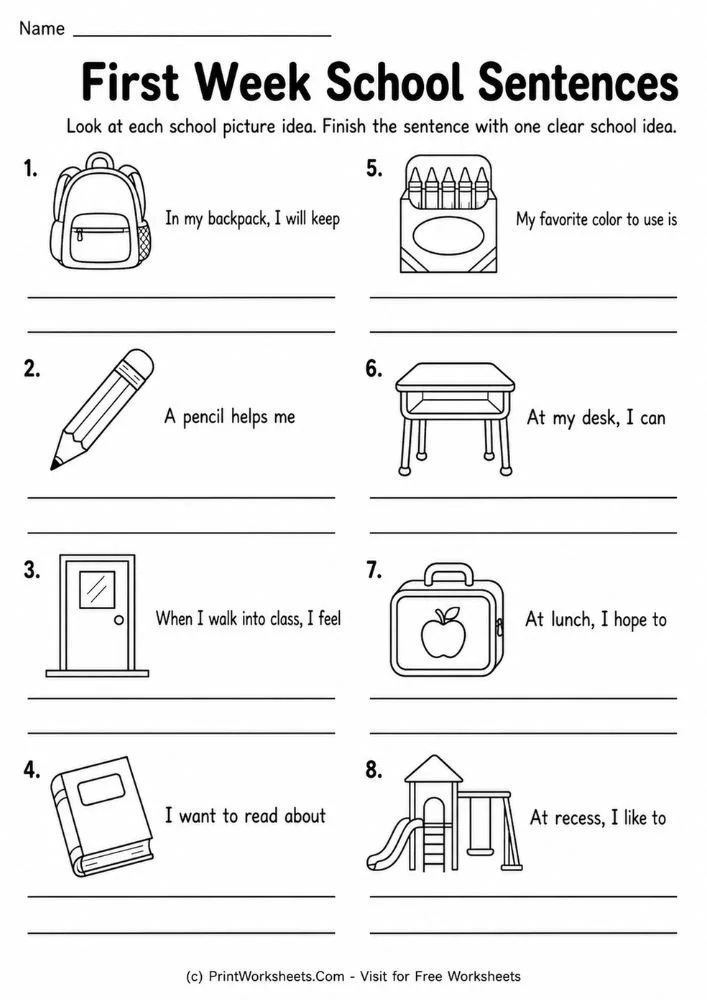 back-to-school-writing-prompts-for-grade-1-to-grade-3-page-1 First week school sentences back to school writing prompts for grade 1 to grade 3
